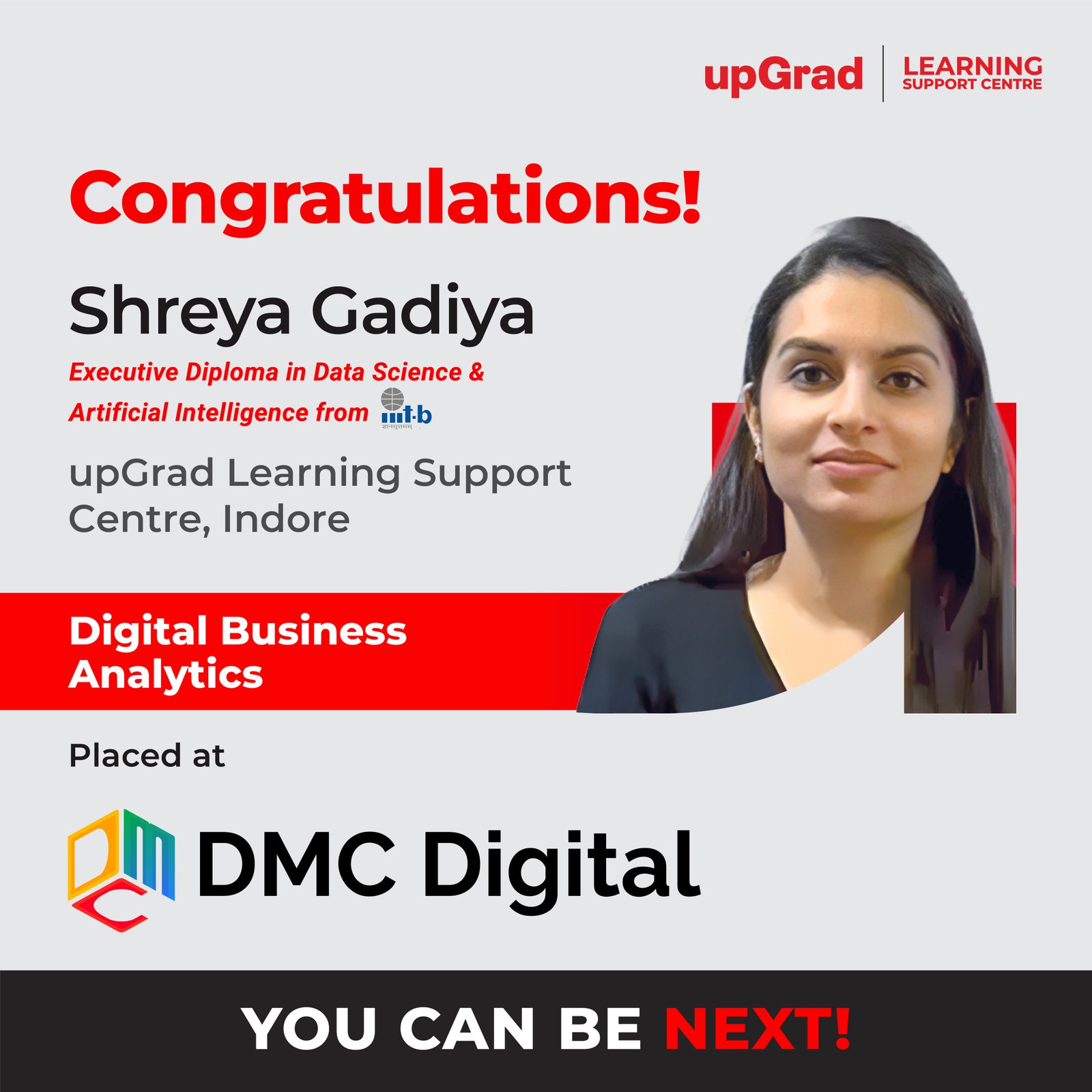 Shreya Gadiya placed at DMC Digital